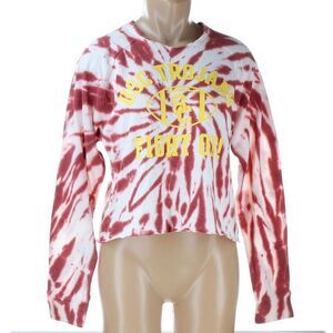 Pink Victoria's Secret Collegiate Collection CROP Pullover Sweatshirt NWT